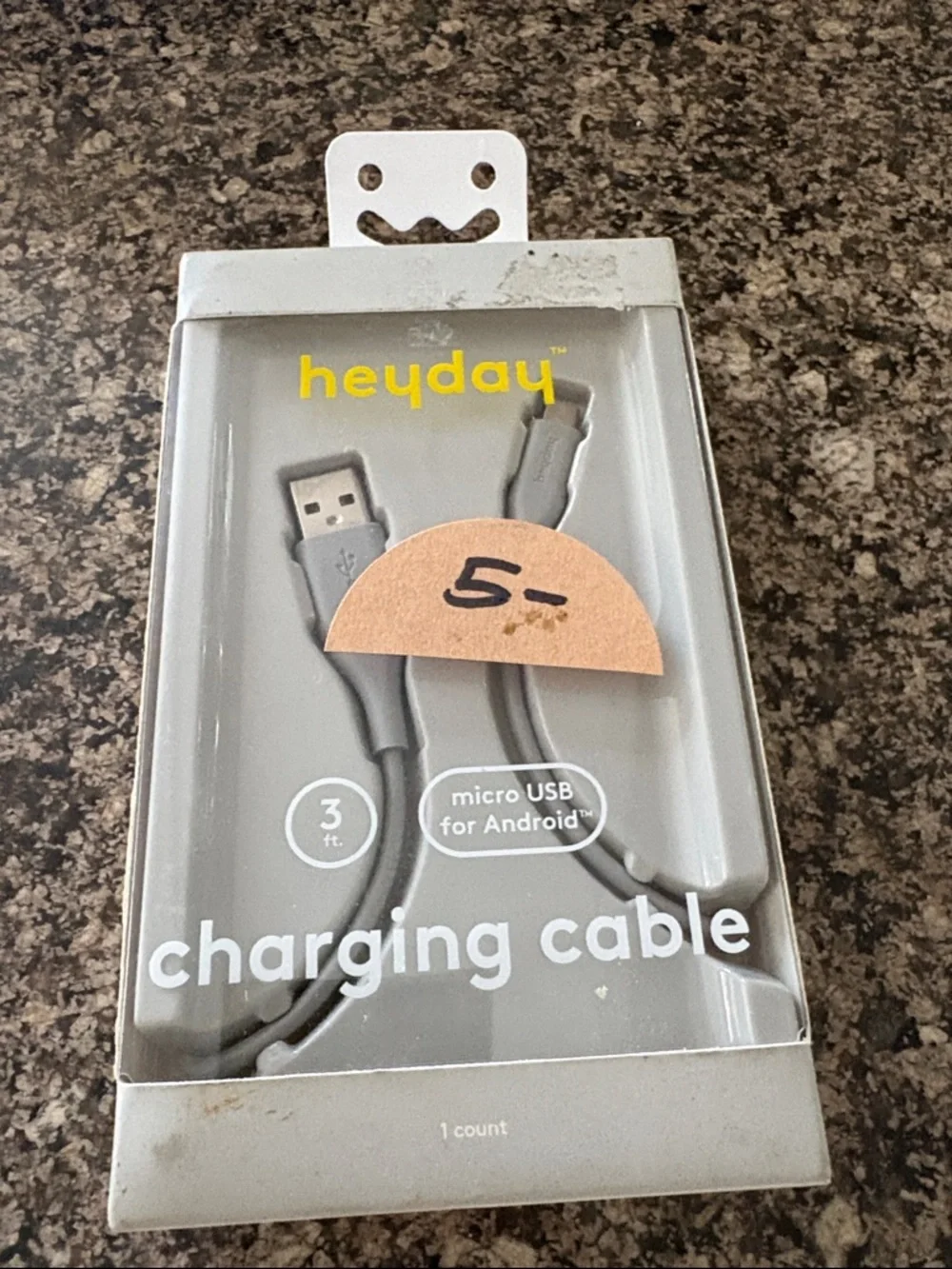 heyday Gray Micro USB Charging Cable - 3 ft (Packaged)